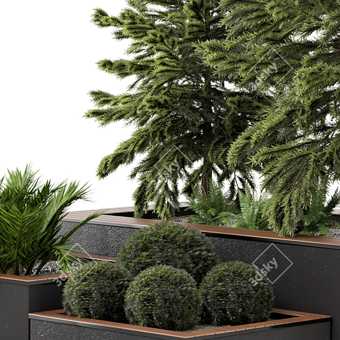 Outdoor Garden Set: Lush Greenery 3D model image 4