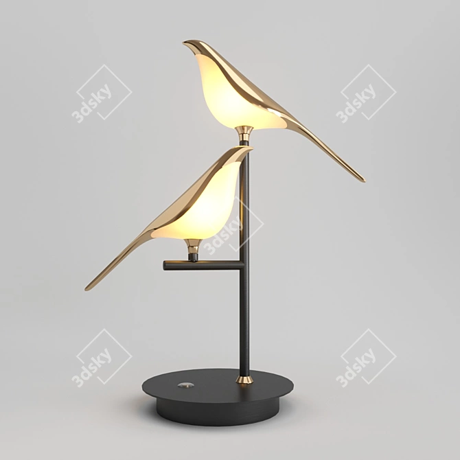 Modern Gold Metal Desk Lamp 3D model image 1