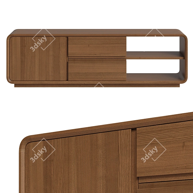 Modern TV Stand: 200x60x40 cm 3D model image 5