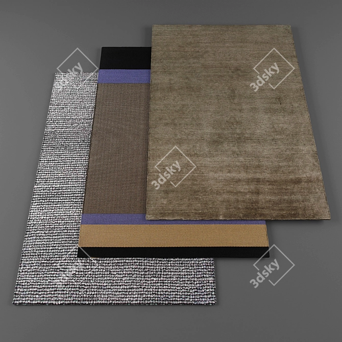 Random Set of 4 Carpets 3D model image 1