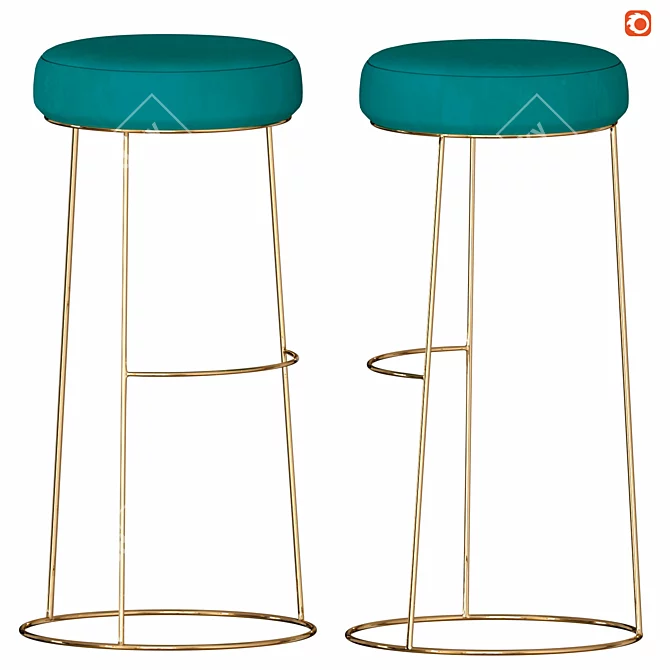 Stylish Corona Bar Stool 3D model image 1