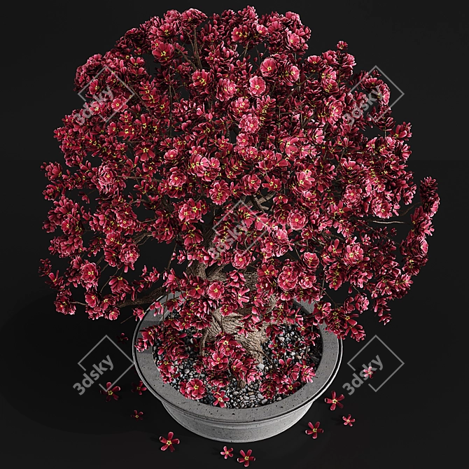 Artificial Bonsai Plant: Exquisite Foliage 3D model image 2