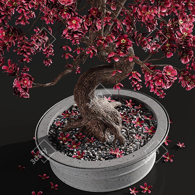 Artificial Bonsai Plant: Exquisite Foliage 3D model image 4