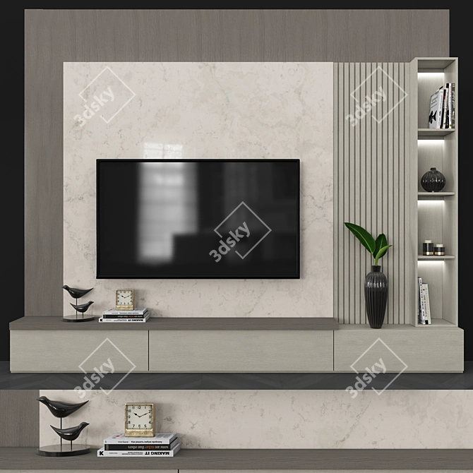 Sleek TV Wall Set: Modernize Your Entertainment Space 3D model image 1