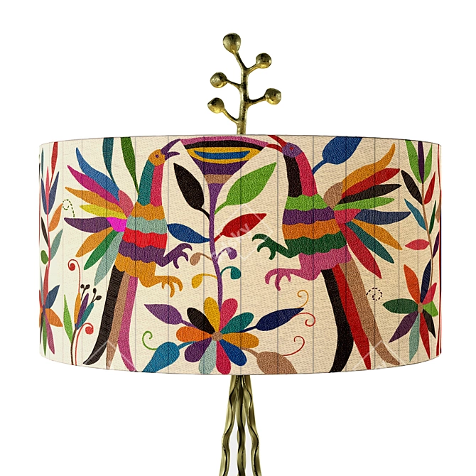 Handcrafted Otomi Floor Lamp 3D model image 6