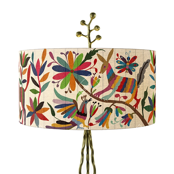 Handcrafted Otomi Floor Lamp 3D model image 7