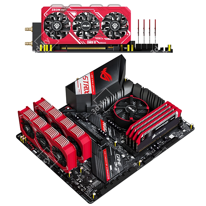 Ultimate Gaming Powerhouse: ASUS ROG Strix Z490 H 3D model image 3