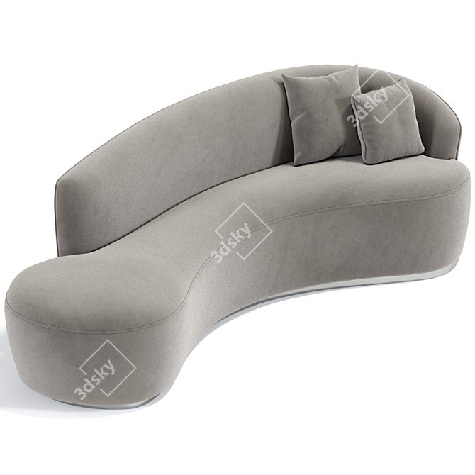 Modern Italian Curved Sofa - Inspired Elegance 3D model image 2