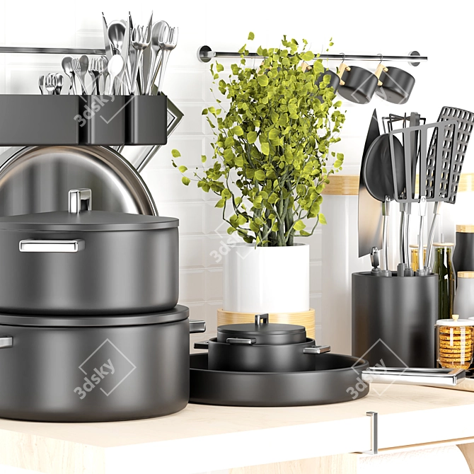 Elegant Bella Kitchen Collection 3D model image 5