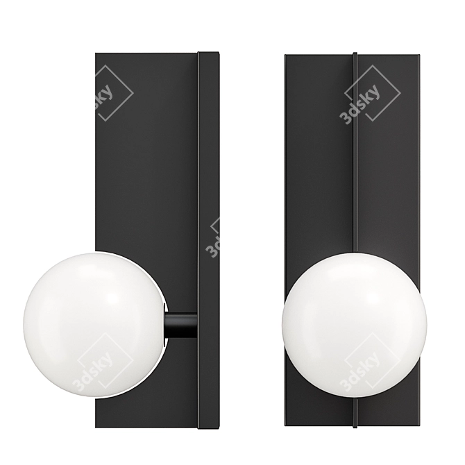 Minimalist Orb Wall Light 3D model image 3