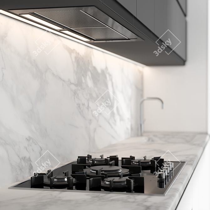 Modern Kitchen: Easy to Edit & Stunning Renders 3D model image 2