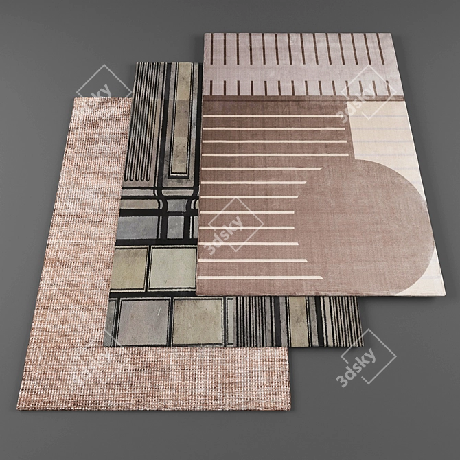  Random Set of 5 Rugs with Textures 3D model image 1