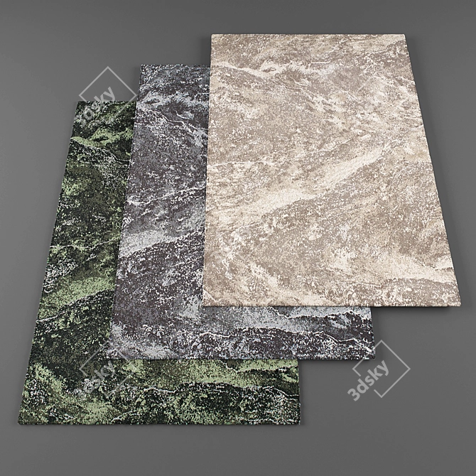 Modern Rugs Set | High Resolution | 3 Pieces 3D model image 1