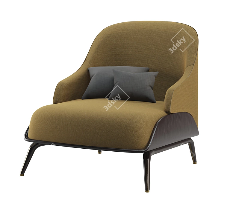 Elegant Brigid Armchair 3D model image 1