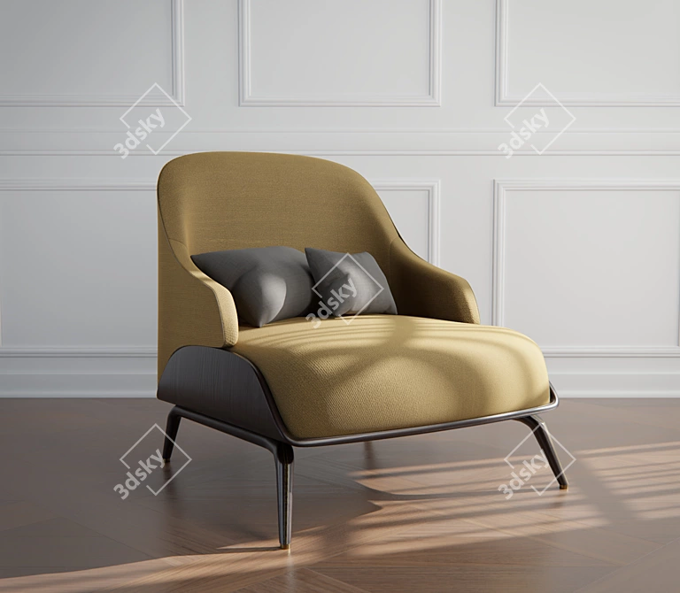 Elegant Brigid Armchair 3D model image 3