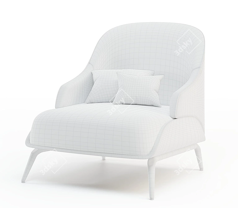Elegant Brigid Armchair 3D model image 5