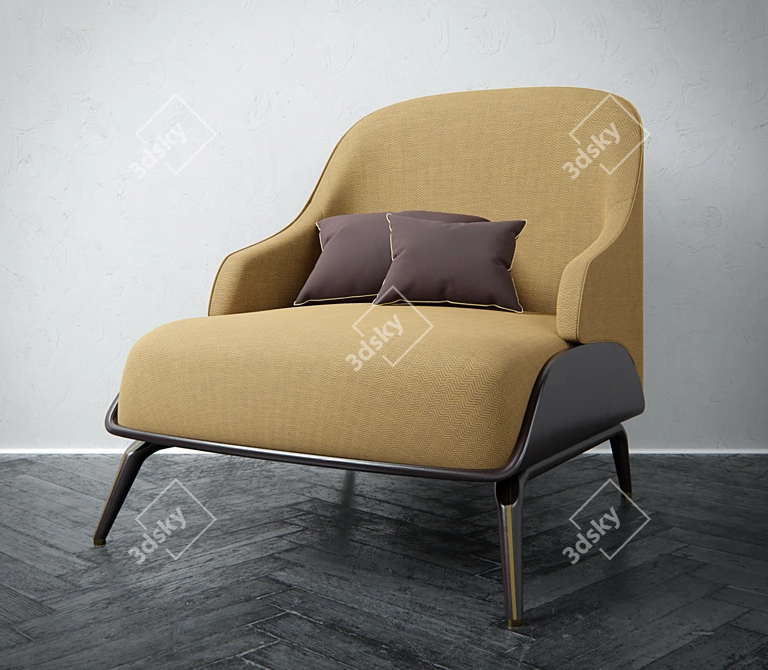 Elegant Brigid Armchair 3D model image 6