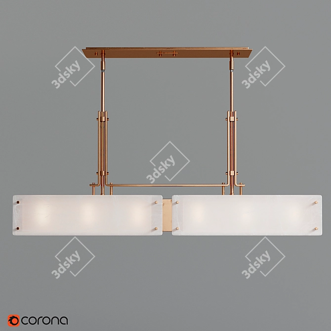 Urban Loft Trestle Linear Suspension 3D model image 1