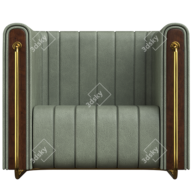 Premium Leather Armchair 3D model image 2