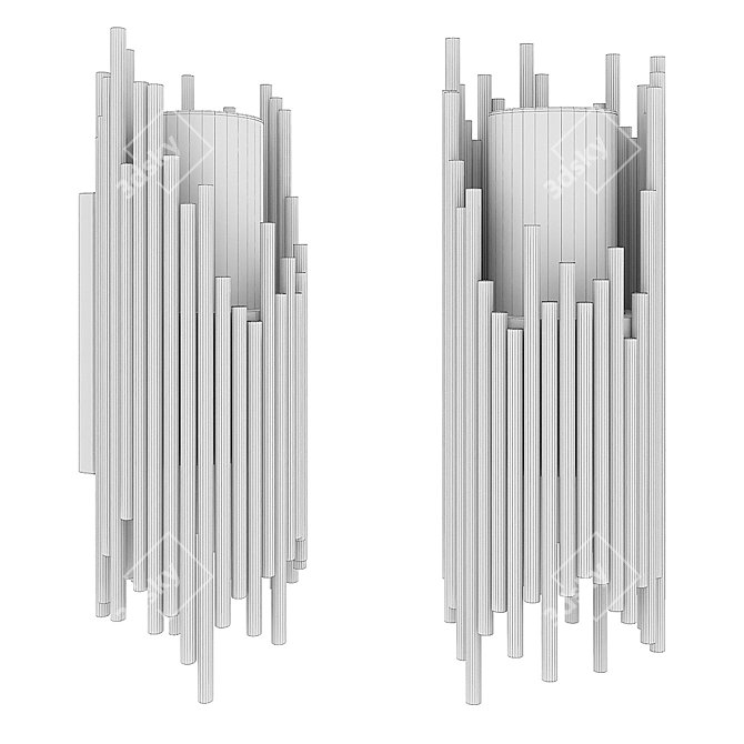 Elegant Alabaster Wall Sconce 3D model image 2