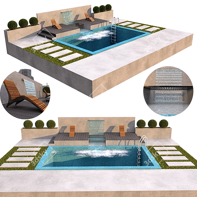 Serenity Falls Pool 3D model image 1