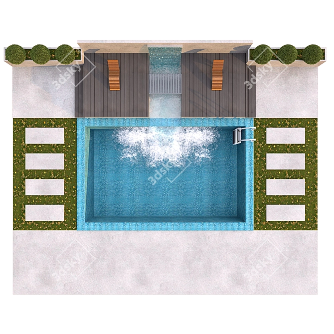 Serenity Falls Pool 3D model image 2