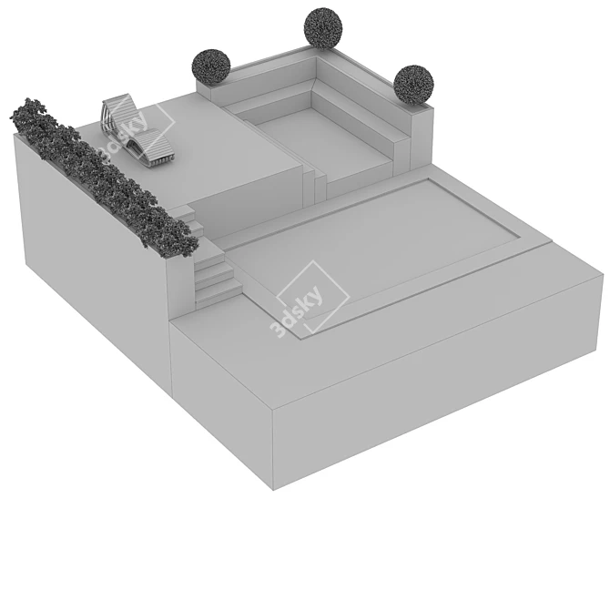 Eco Oasis Pool with Waterfall 3D model image 4