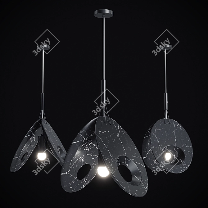 Marble Flower Lamp: Elegant and Modern 3D model image 1