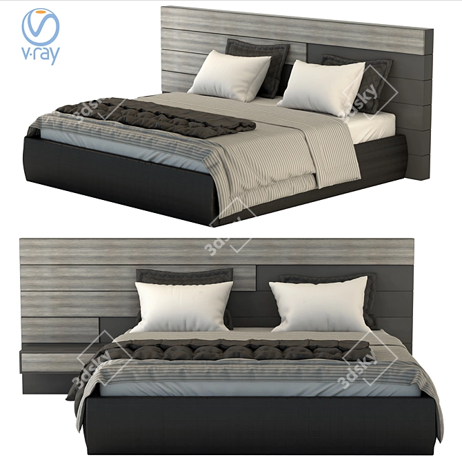 2015 Bed: Vray Render, 3Ds Max 2015 3D model image 1