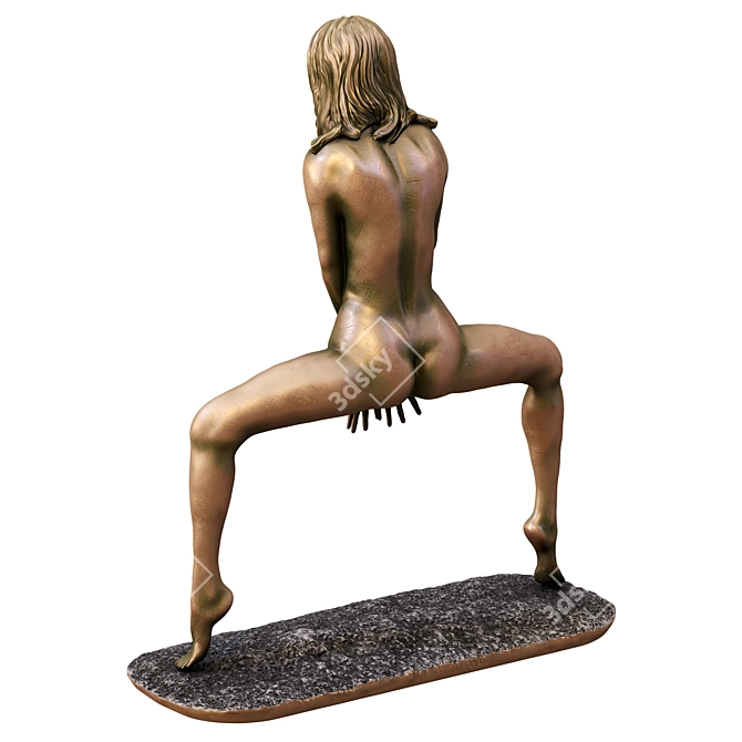 Sensual Bronze Nude Woman Statue 3D model image 3