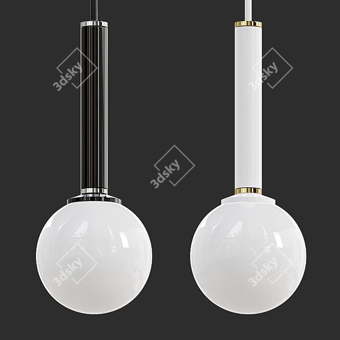 Modern Matteo Lighting in Stellar Black / Chrome / Gold / White 3D model image 2