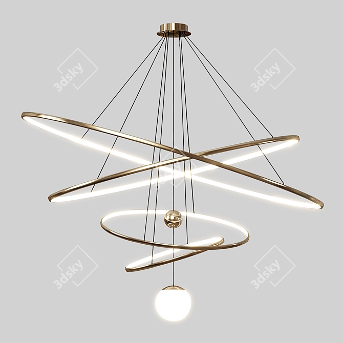 Modern LED Chandelier: Elegant Illumination 3D model image 1