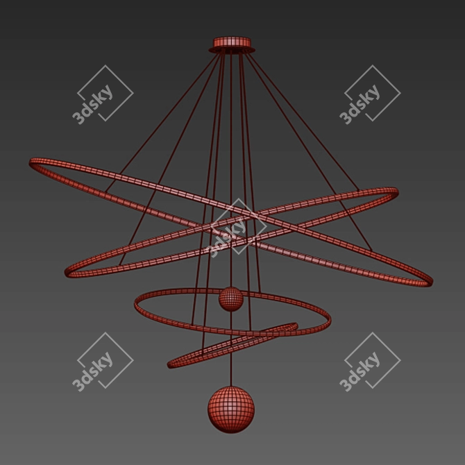 Modern LED Chandelier: Elegant Illumination 3D model image 3