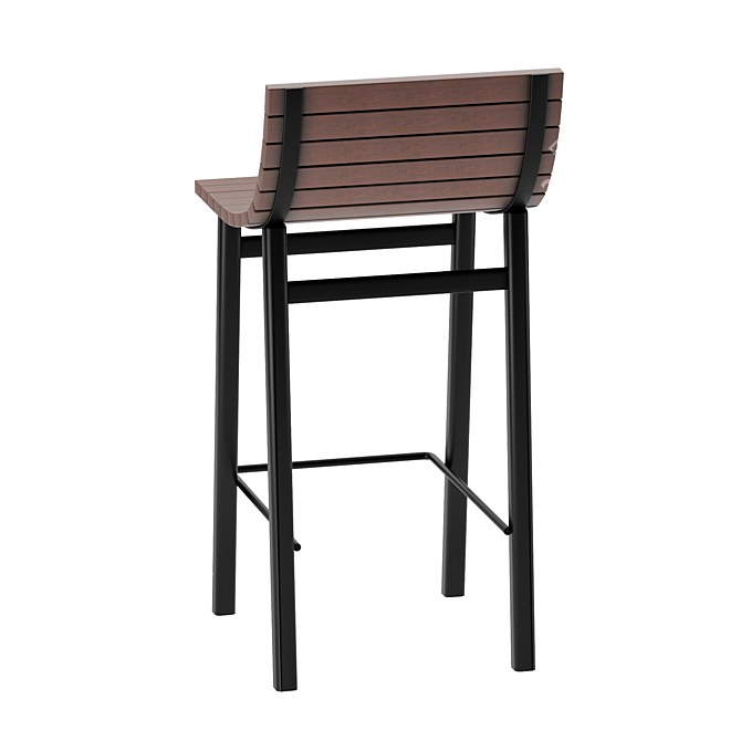 Industrial Loft Bar Stool 3D model image 2