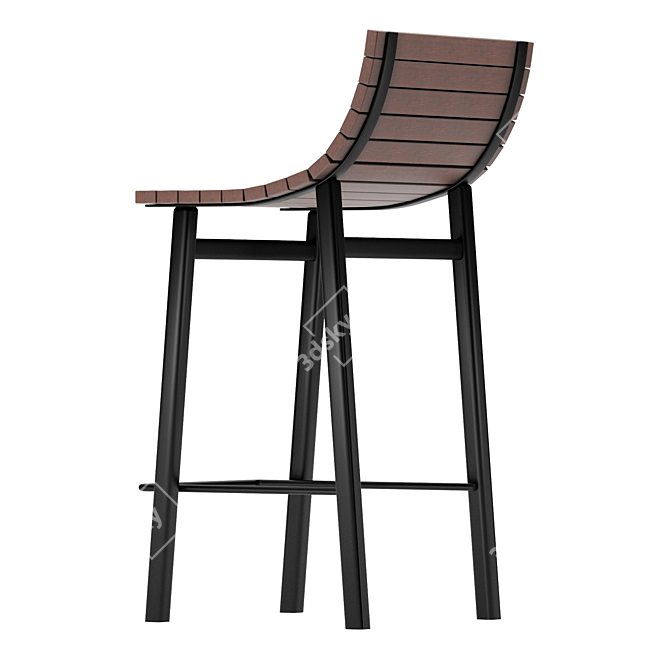 Industrial Loft Bar Stool 3D model image 3