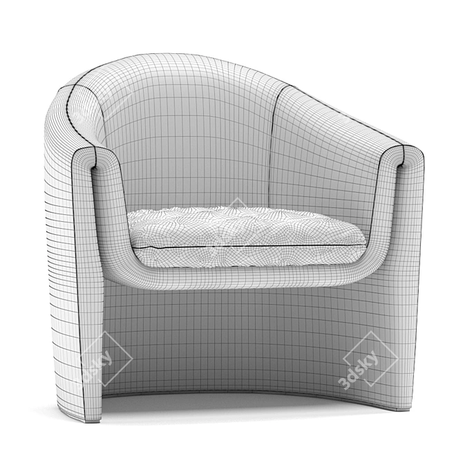 Sleek Italian Armchair: B&B Italia 3D model image 4