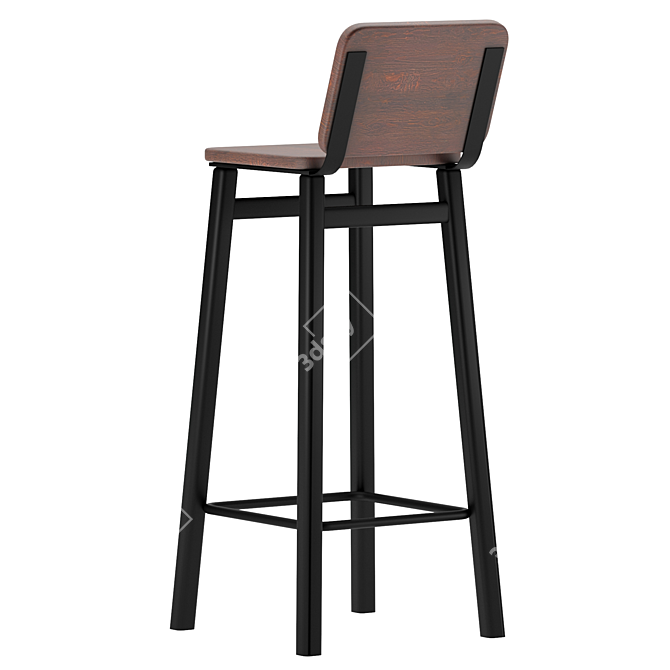 Urban Loft Style Bar Stool 3D model image 2