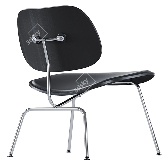 Modern Scandinavian Design Vitra Plywood Lounge Chair Metal 3D model image 4
