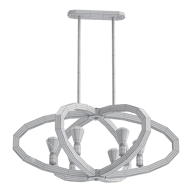 Bodega Bay Anthracite Pendant: Modern Elegance in 6 Lights 3D model image 2