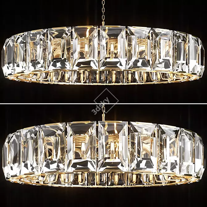 Harlow Crystal Round Chandelier - Elegant Lighting for Every Space 3D model image 3