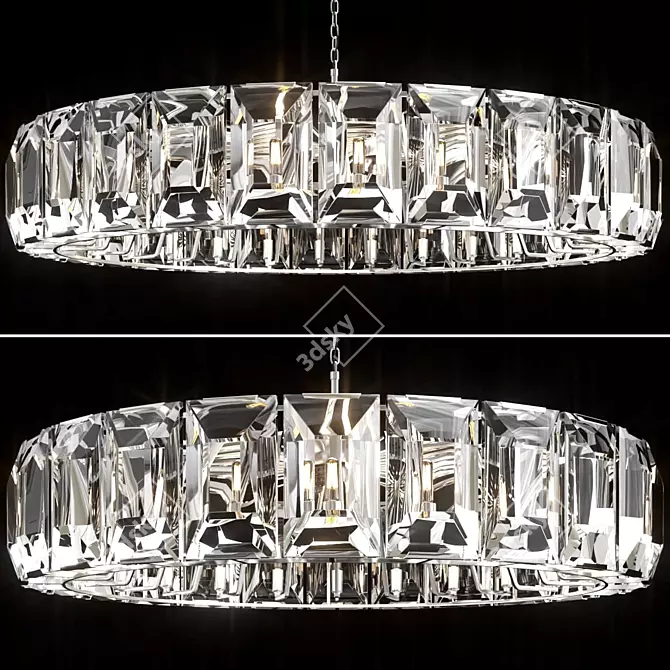 Harlow Crystal Round Chandelier - Elegant Lighting for Every Space 3D model image 4