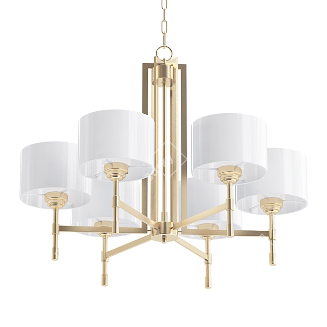 Gilded Elegance: Beauchamp 32" Chandelier 3D model image 1