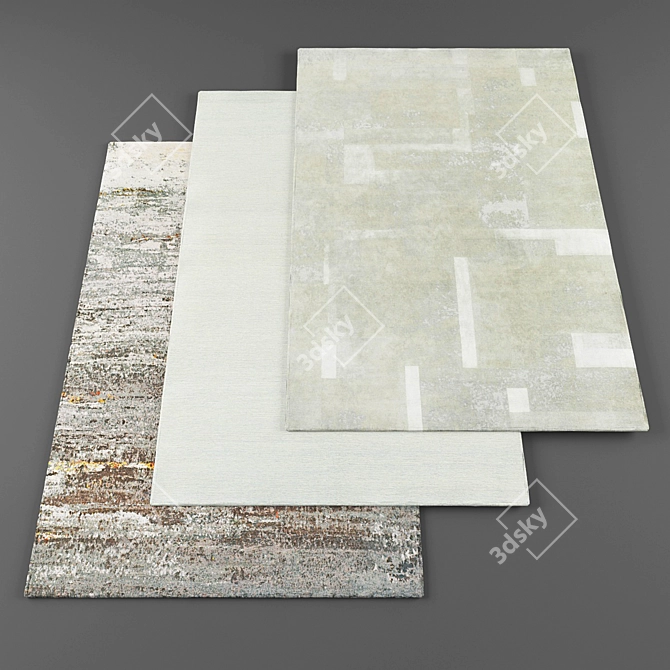 High-Resolution Random Set of 5 Rugs 3D model image 1