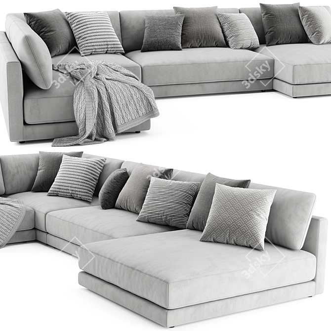 Blanche Katarina Modern Sectional: Stylish and Spacious 3D model image 2