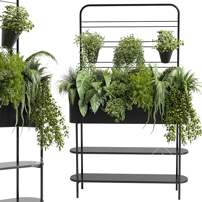 Black Metal Flower Box for Indoor Plants 3D model image 1