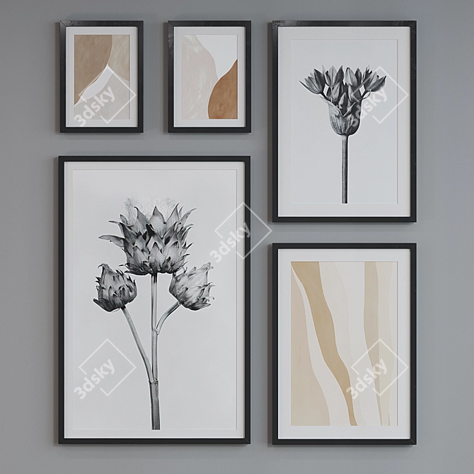 Modern Minimalist Picture Frame Set 3D model image 2