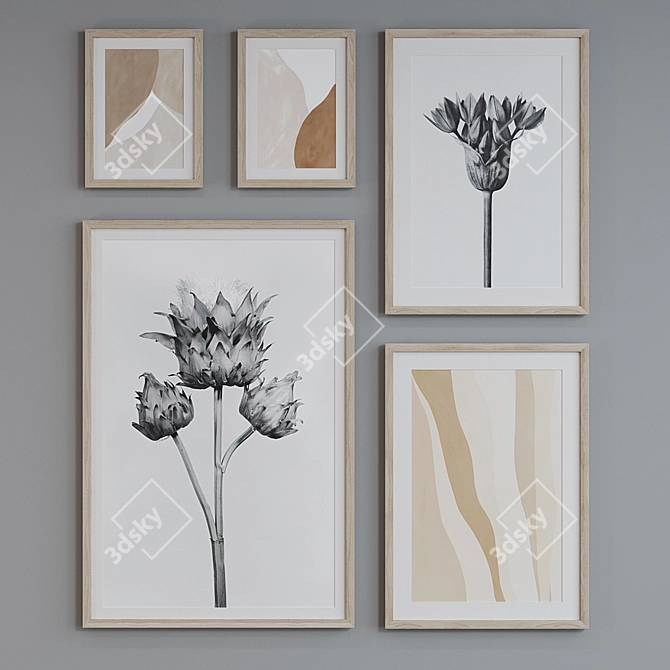 Modern Minimalist Picture Frame Set 3D model image 3