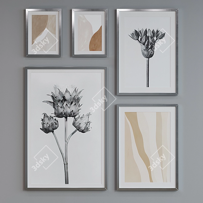 Modern Minimalist Picture Frame Set 3D model image 5