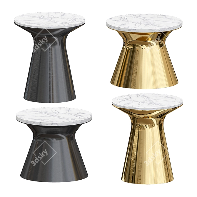 Elegant Marble Pedestal Coffee Table 3D model image 1