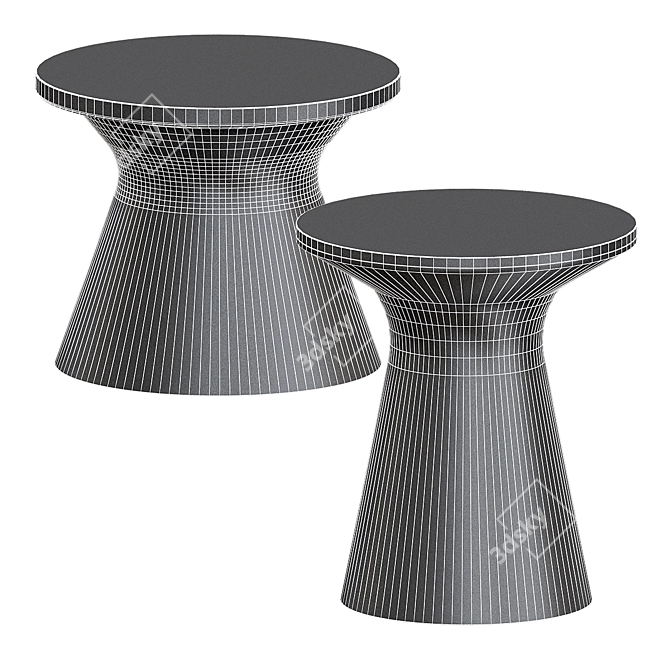 Elegant Marble Pedestal Coffee Table 3D model image 3